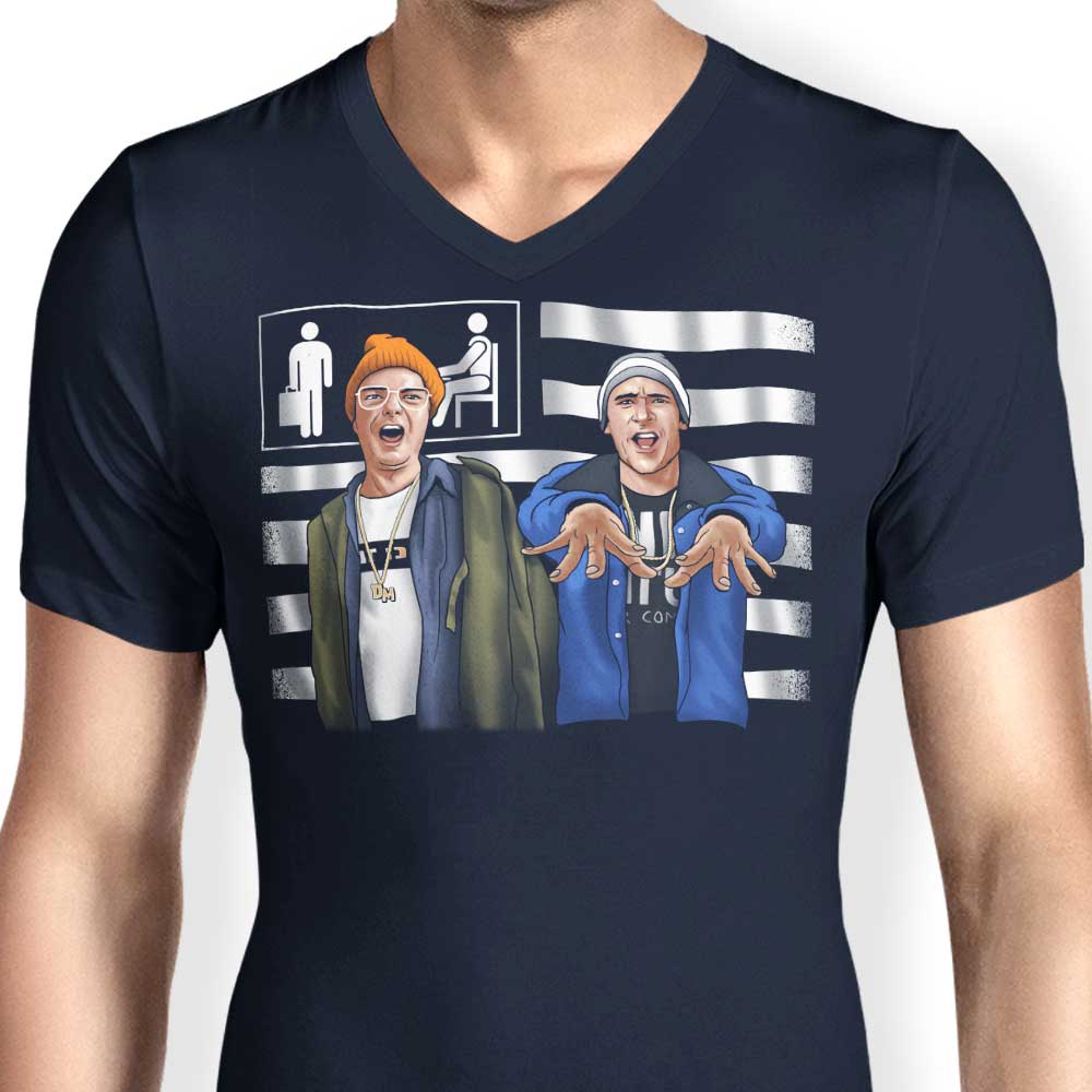 Comfortable Men's V-Neck T-Shirt - Lazy Scranton Style