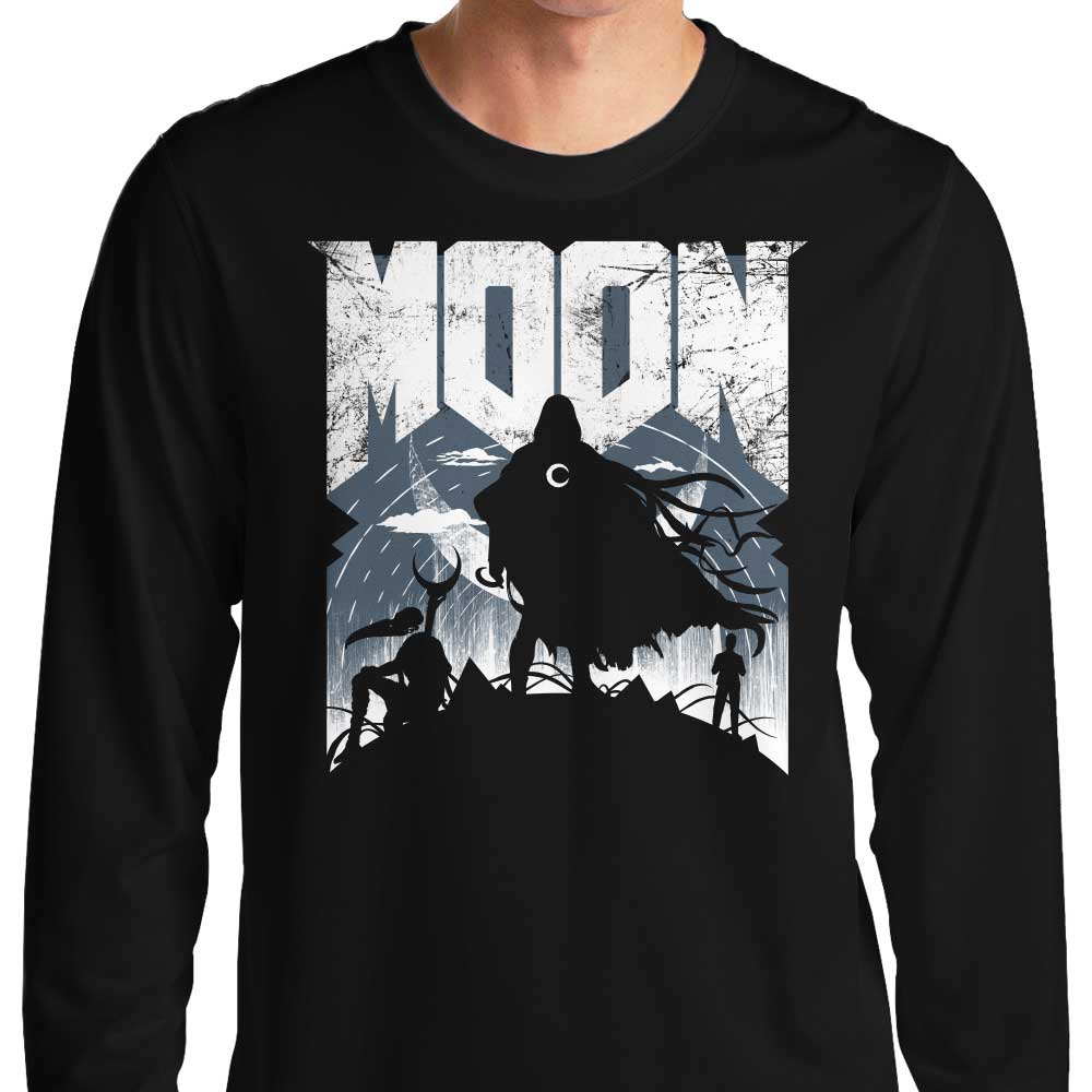 Long Sleeve Moon Doom Graphic T-Shirt for Stylish Wear