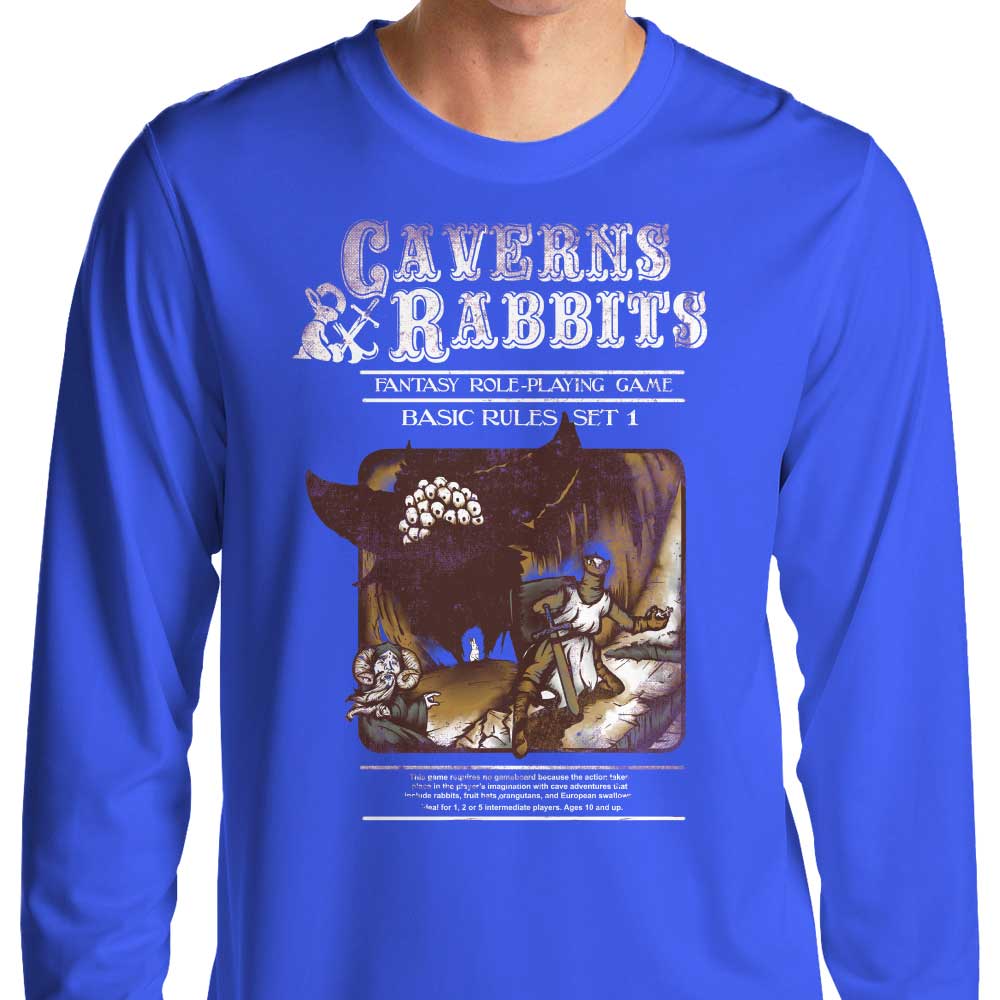 Caverns and Rabbits-themed Long Sleeve Crewneck T-Shirt by Creative Outpouring