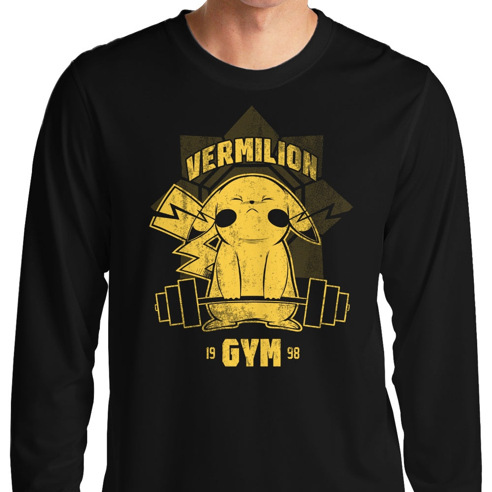 Vermillion Gym Long Sleeve Athletic T-Shirt for Fitness Enthusiasts