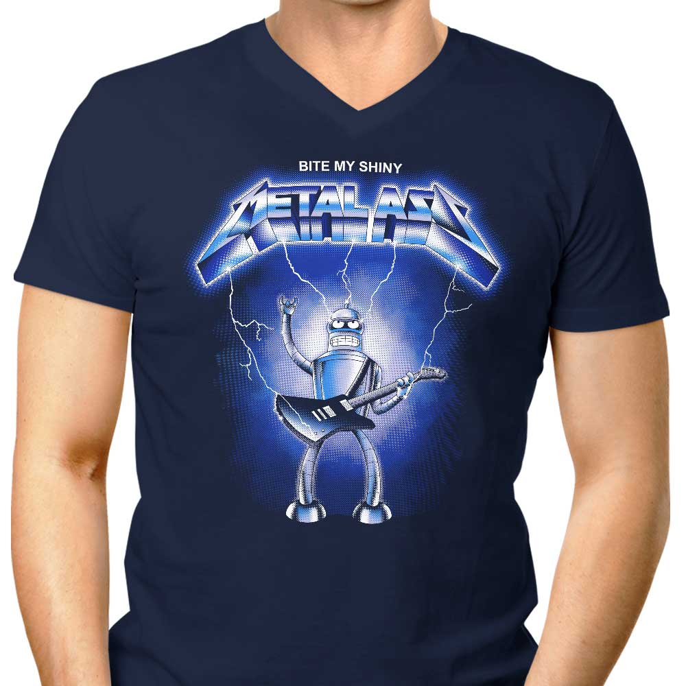 Stylish Shining Metal Men's V-Neck Top