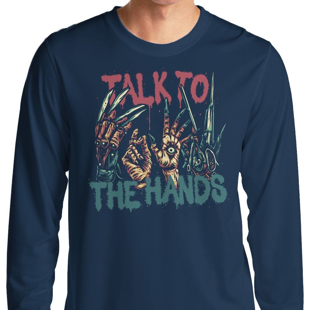 Long Sleeve Glitchygorilla 'Talk to the Hands' T-Shirt