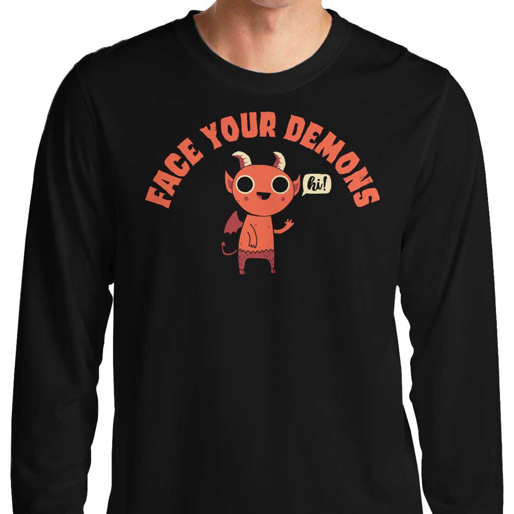 Confront Your Demons - Stylish Long Sleeve Crewneck T - Shirt