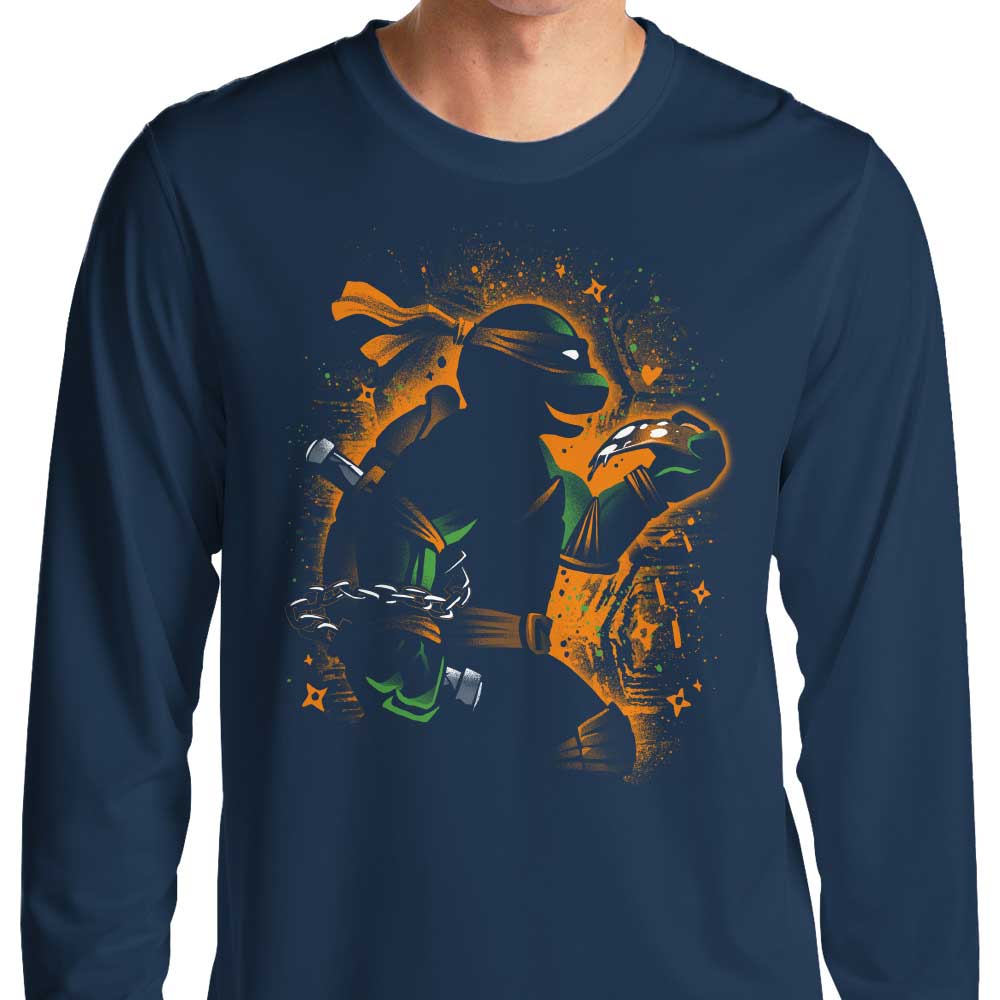 Long Sleeve Orange Party - Going Ninja T - Shirt for Fun - Loving People