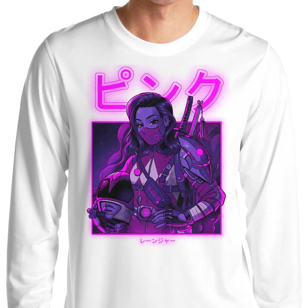 Long Sleeve Pink Neon Color T-Shirt for Fashion Lovers