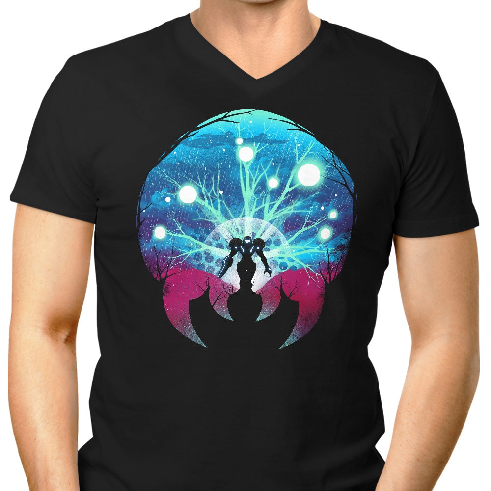 Dazzling Glow Men's V-Neck T-Shirt - Glowing Dread Style