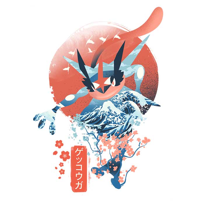 Ukiyo Water Long Sleeve Crewneck T-Shirt from Dandingeroz