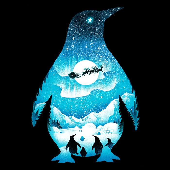 Men's Christmas-themed V-Neck Penguin T-shirt