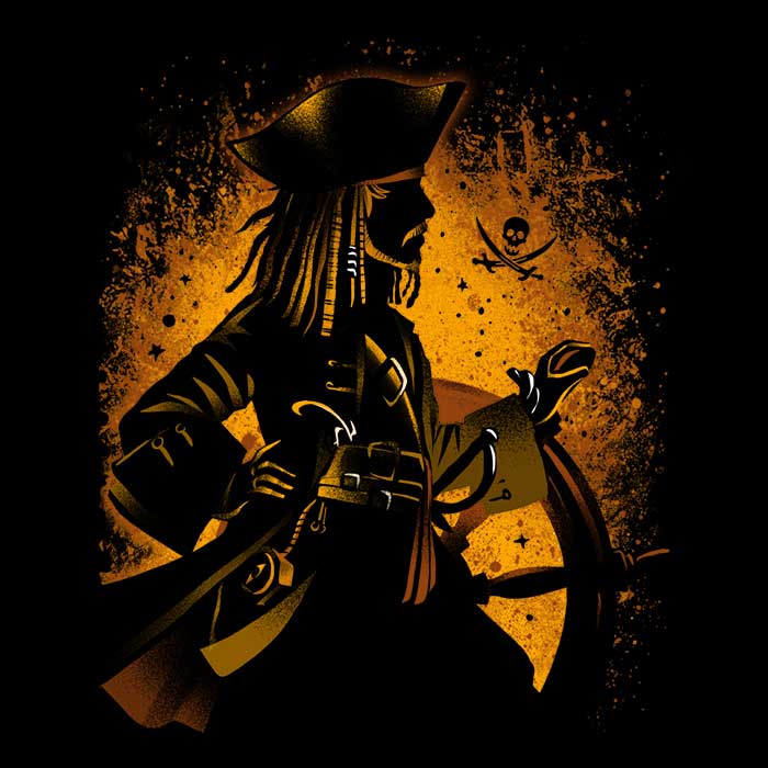 Alemaglia's Men's V-Neck Legendary Pirate T-Shirt
