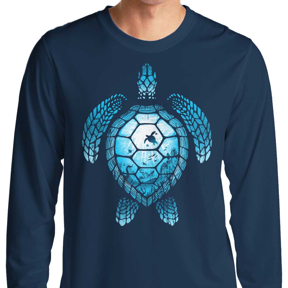 Alemaglia Long Sleeve Turtle Silhouette T - Shirt for Men and Women