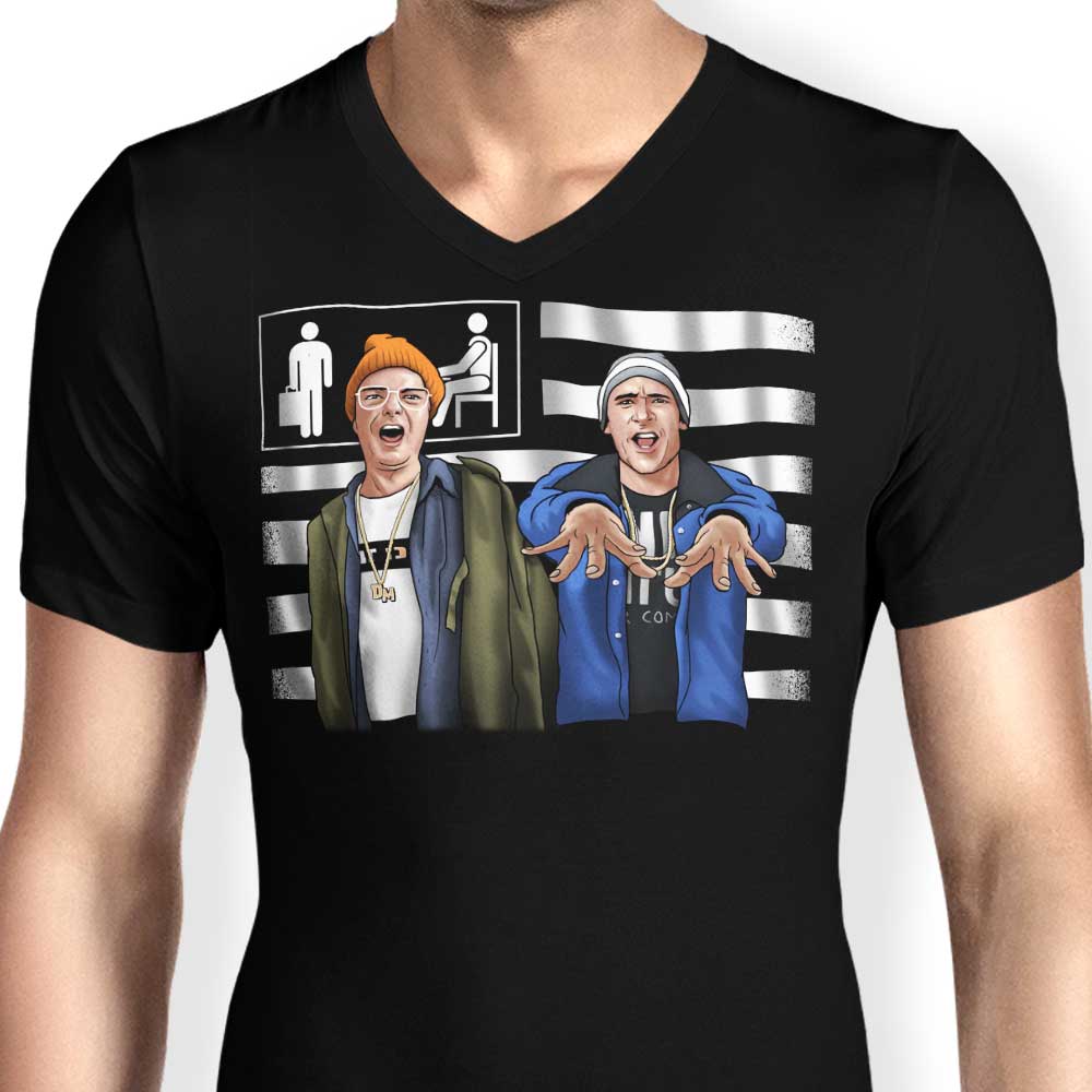 Comfortable Men's V-Neck T-Shirt - Lazy Scranton Style