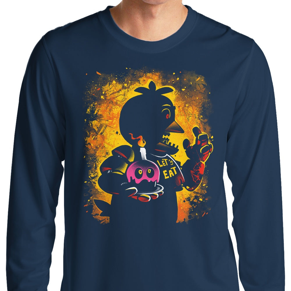 The Animated Chicken Long Sleeve Graphic T-Shirt for Casual Wear