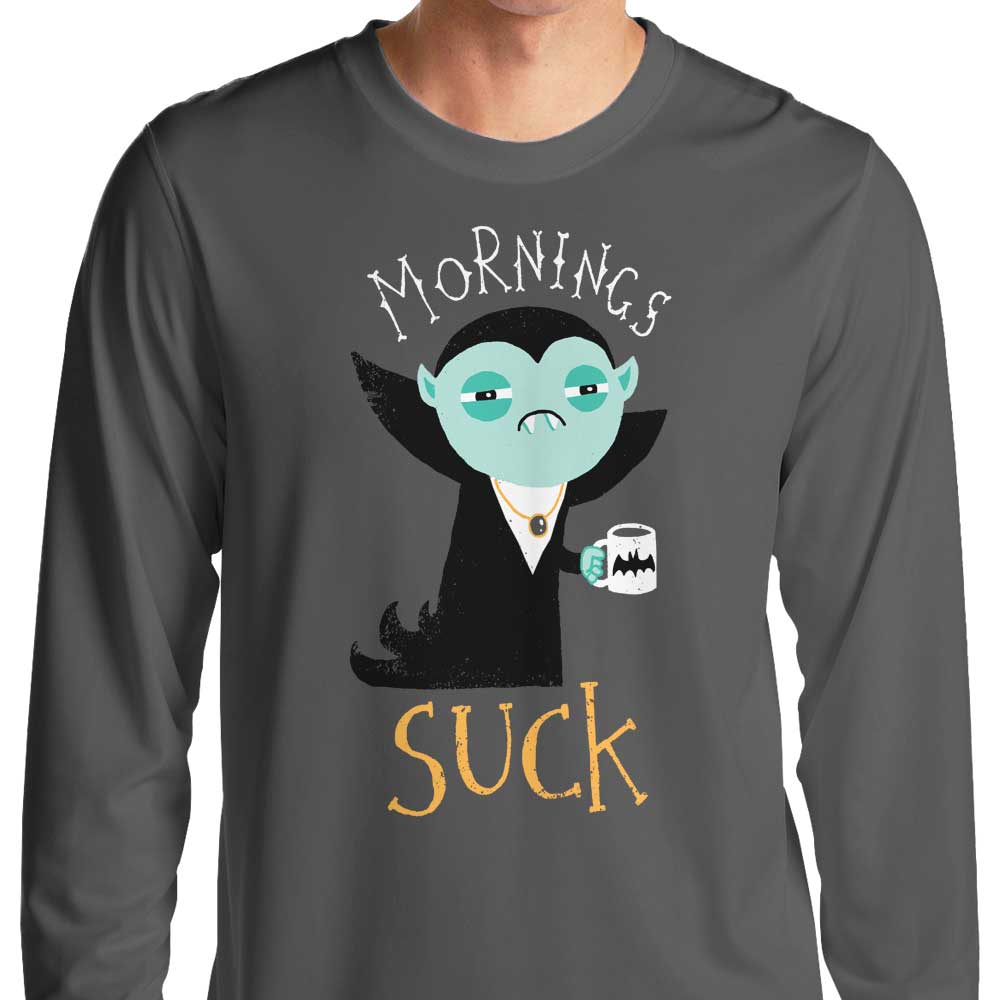 DinoMike's 'Mornings Suck' Comfortable Long Sleeve T - Shirt