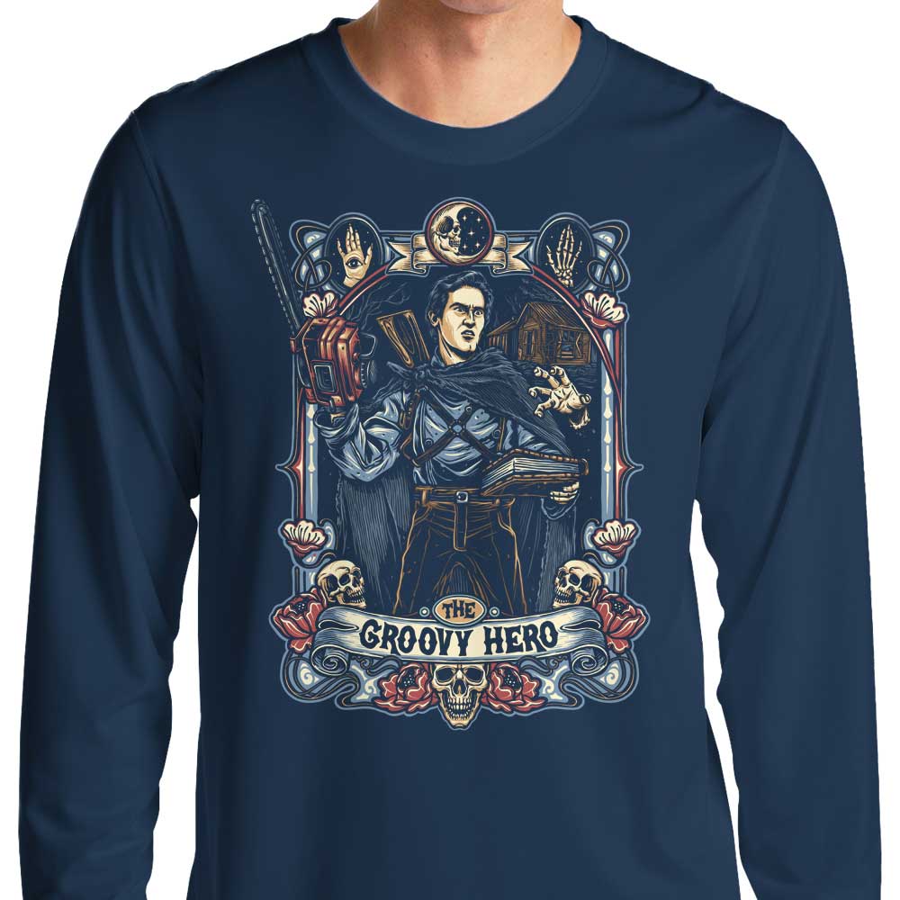 The Cool and Trendy Groovy Hero Long - Sleeve Men's/Women's T - Shirt