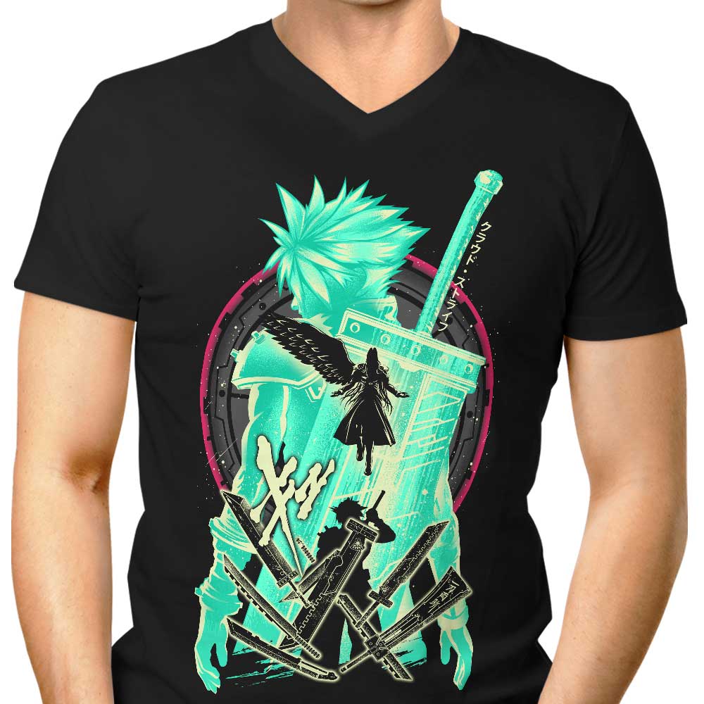Men's V-Neck T-Shirt - Soldiers of Shinra Collection by Hypertwenty