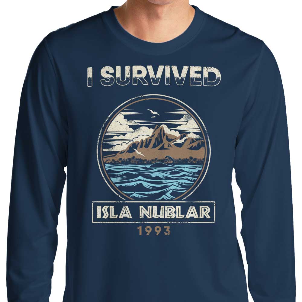 Long Sleeve 'I Survived Isla Nublar' Stylish T-Shirt