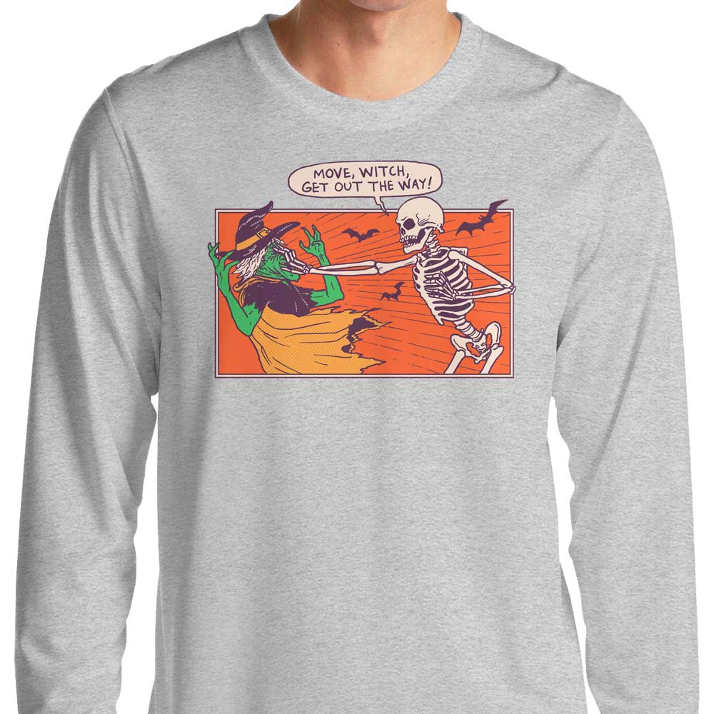 Hillary White's Move Witch Long Sleeve Crewneck T - Shirt for All Sizes