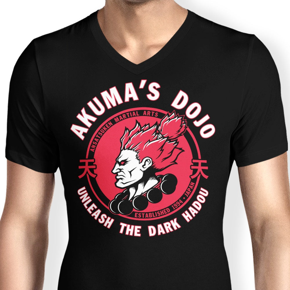 Pigboom's Stylish Men's Demon Dojo V-Neck T-Shirt