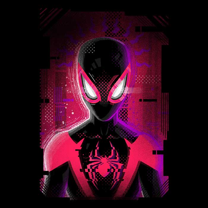 Unique Glitched Morales Design Long Sleeve Crewneck T - Shirt for All Sizes