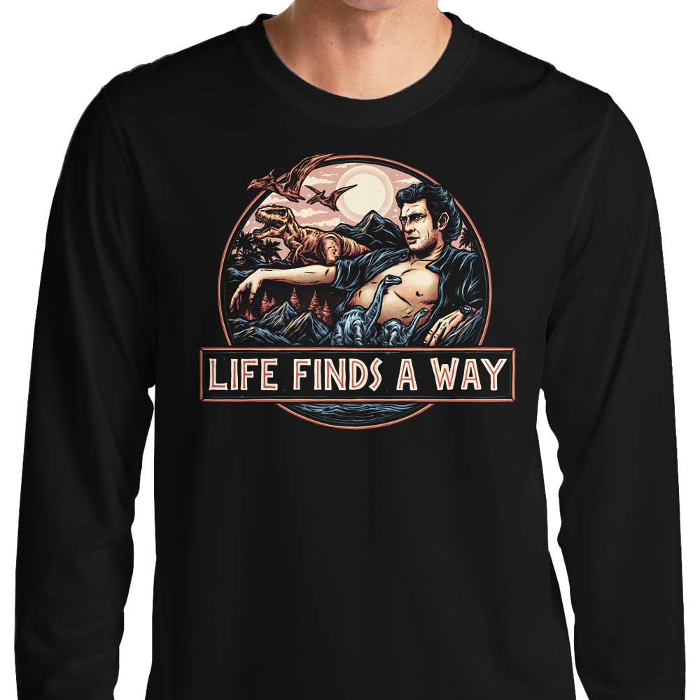 Life Finds a Way - Stylish Long Sleeve Graphic T-Shirt for All Occasions