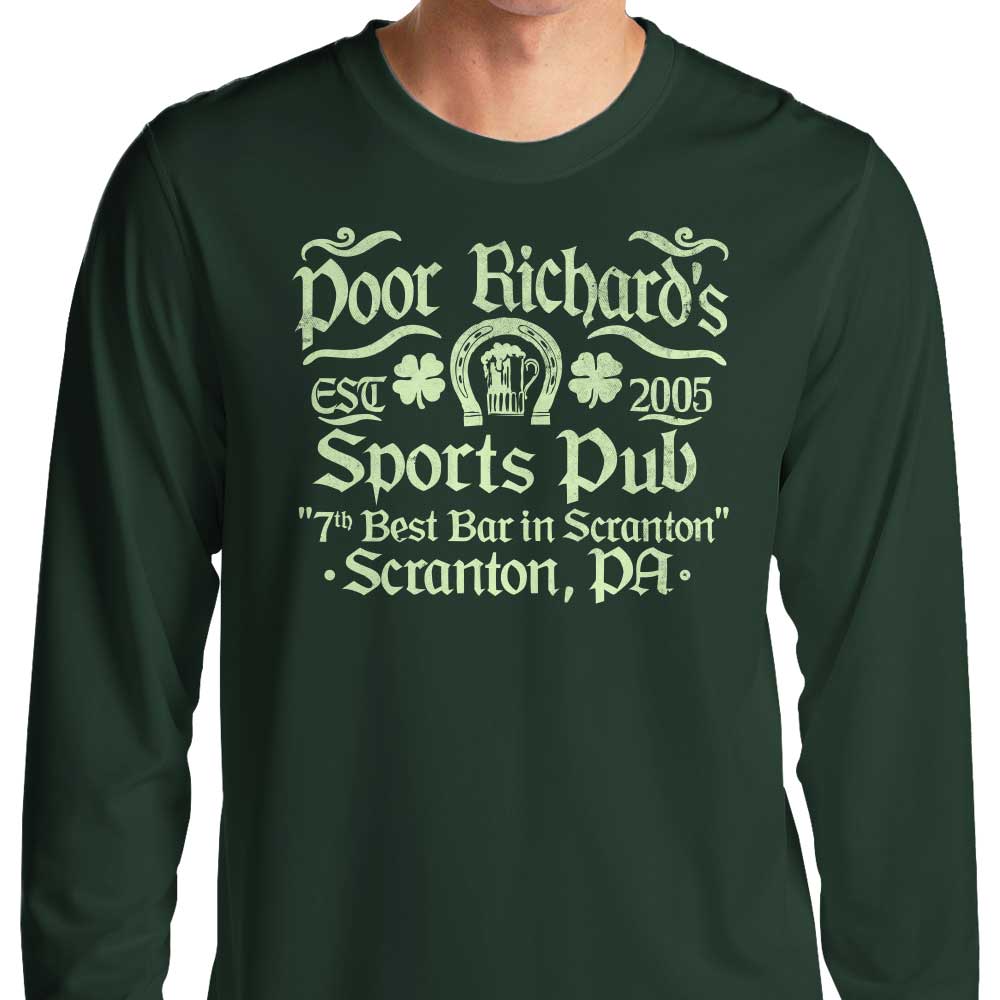 Poor Richards Pub Branded Long Sleeve Crewneck T-Shirt for Men and Women