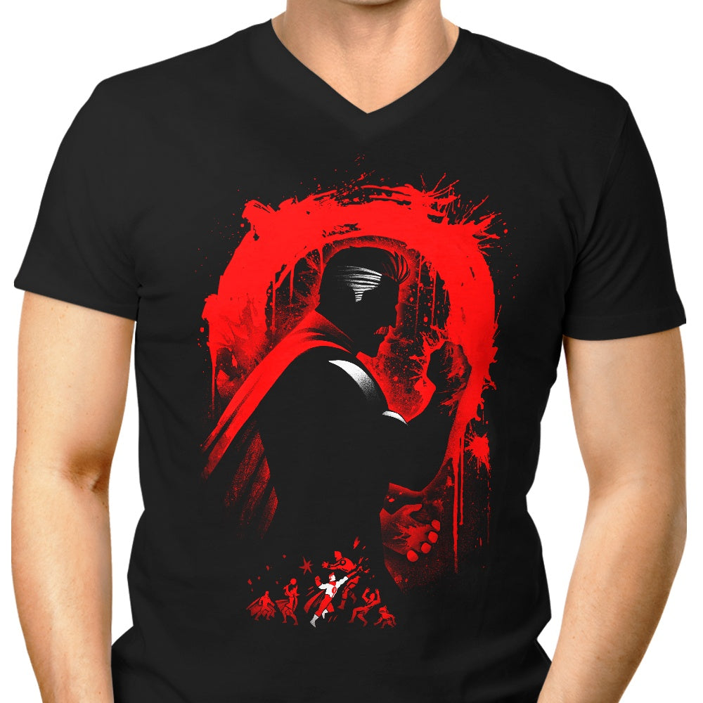 Alemaglia Men's Stylish V-Neck Omni-Villain Shirt