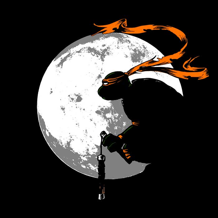 Long Sleeve T-Shirt Featuring the Moon Nunchaku Design