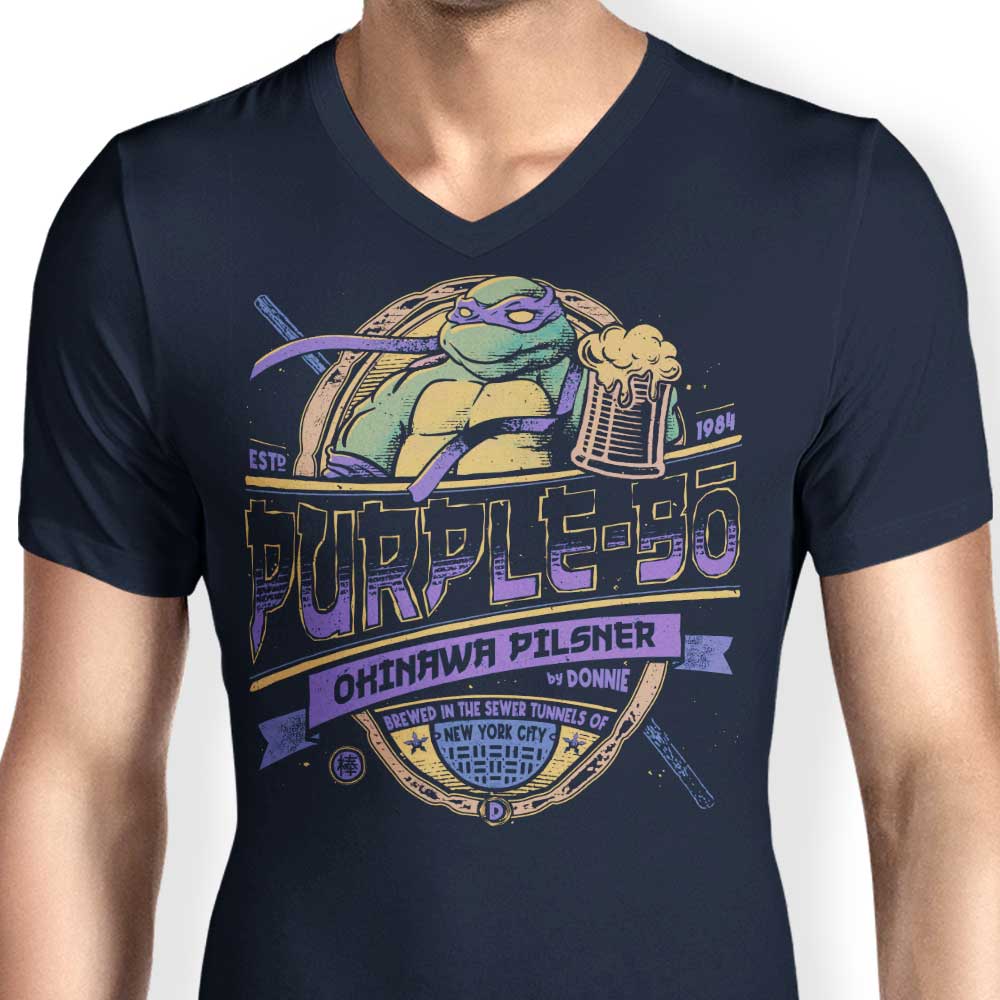 Men's Purple V-Neck T-Shirt - Purple Bo