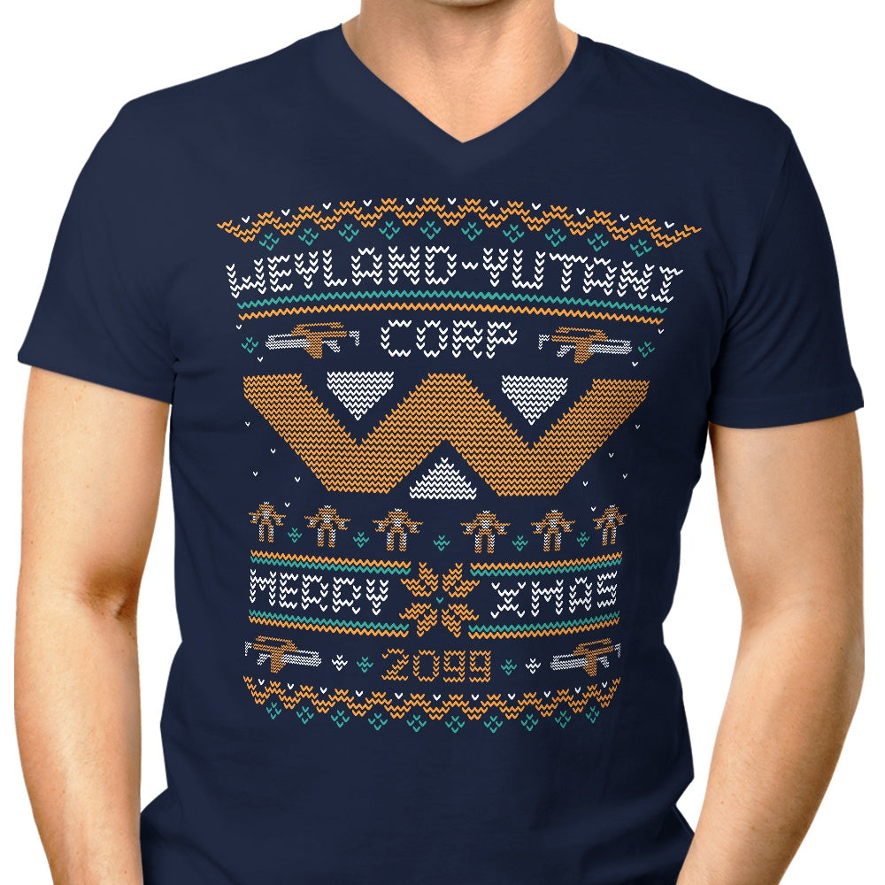 Men's Stylish V-Neck Merry Xenomas T-Shirt