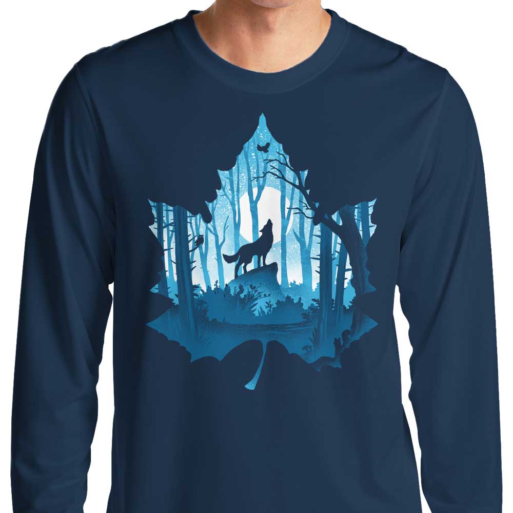 Alemaglia's Howling Wolf Long Sleeve Crewneck T - Shirt in S to 4XL