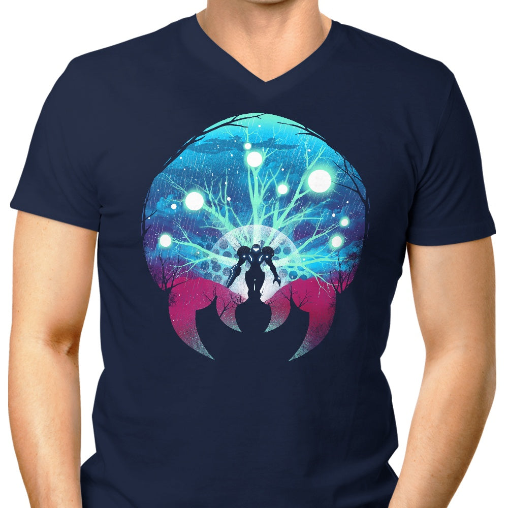 Dazzling Glow Men's V-Neck T-Shirt - Glowing Dread Style