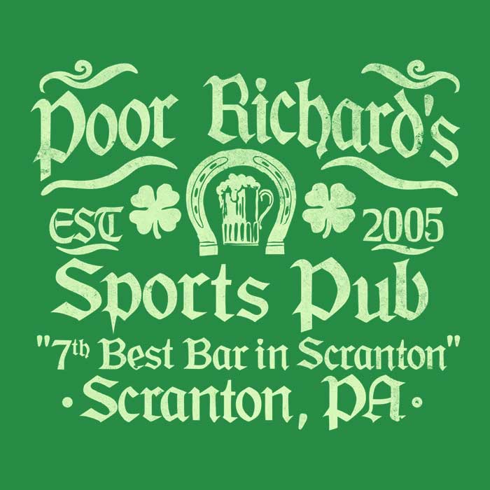 Poor Richards Pub Branded Long Sleeve Crewneck T-Shirt for Men and Women