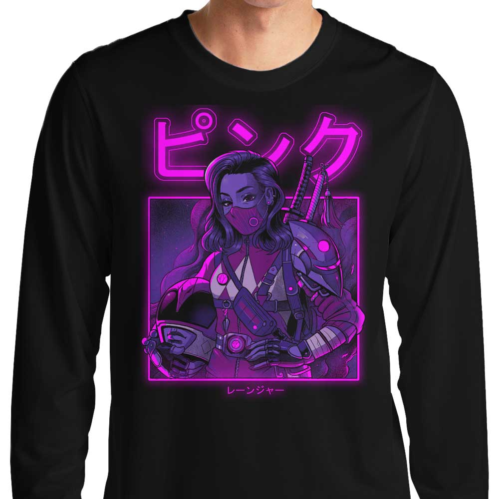 Long Sleeve Pink Neon Color T-Shirt for Fashion Lovers