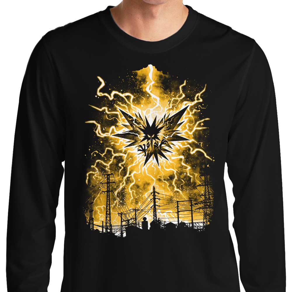 Long Sleeve Lightning Storm Themed T-Shirt