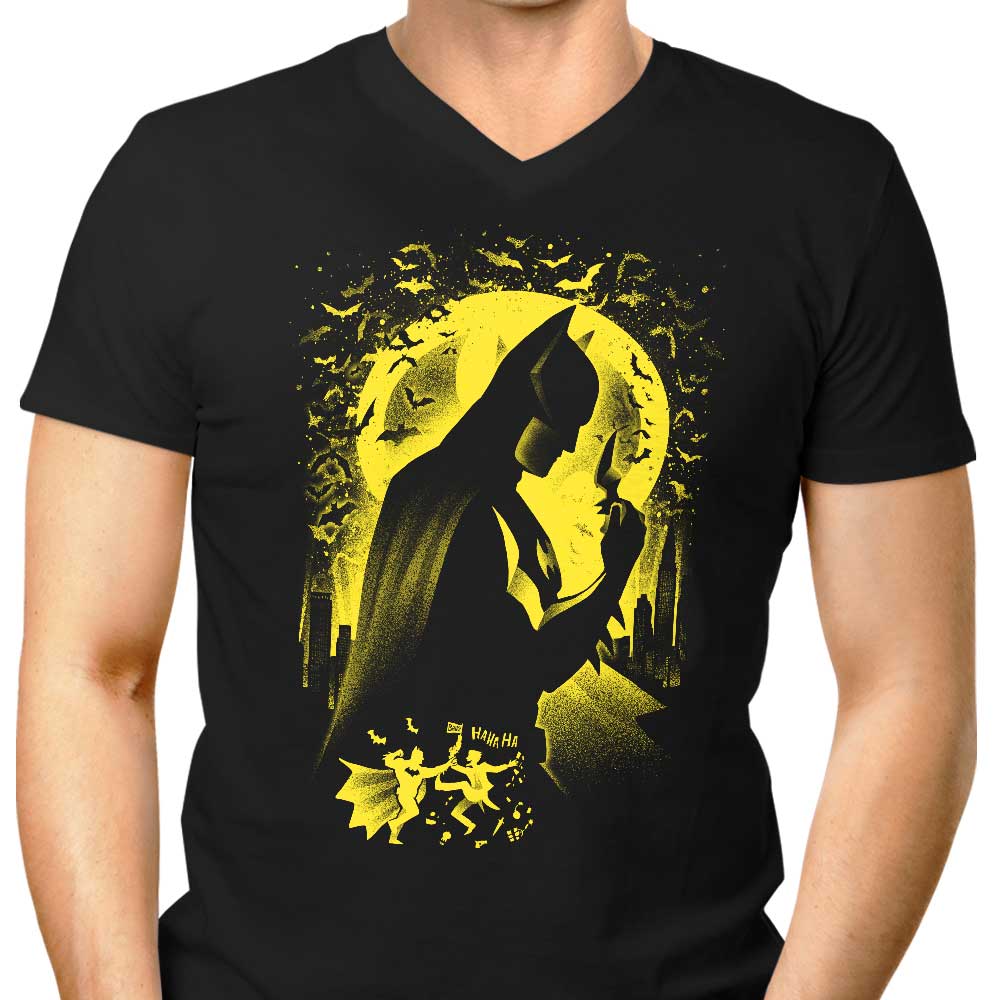 Alemaglia Men's Stylish V-Neck - The Dark Night Edition