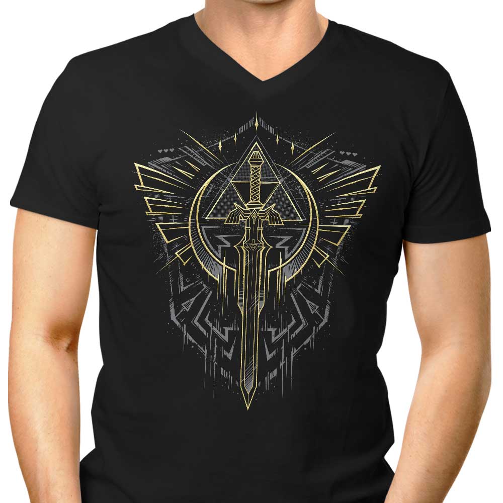Men's V-Neck Hero Sword T-Shirt