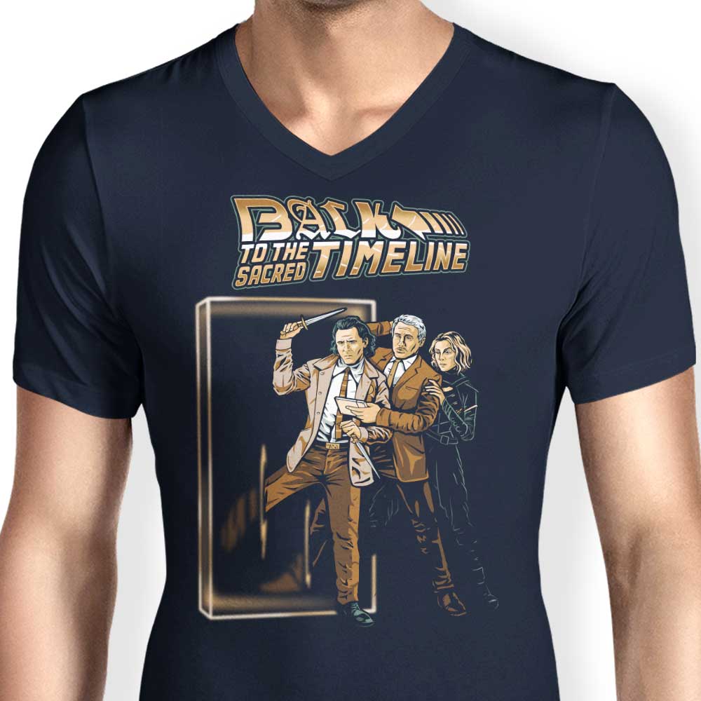 Men's Stylish V-Neck T-Shirt Inspired by 'To the Sacred Timeline'