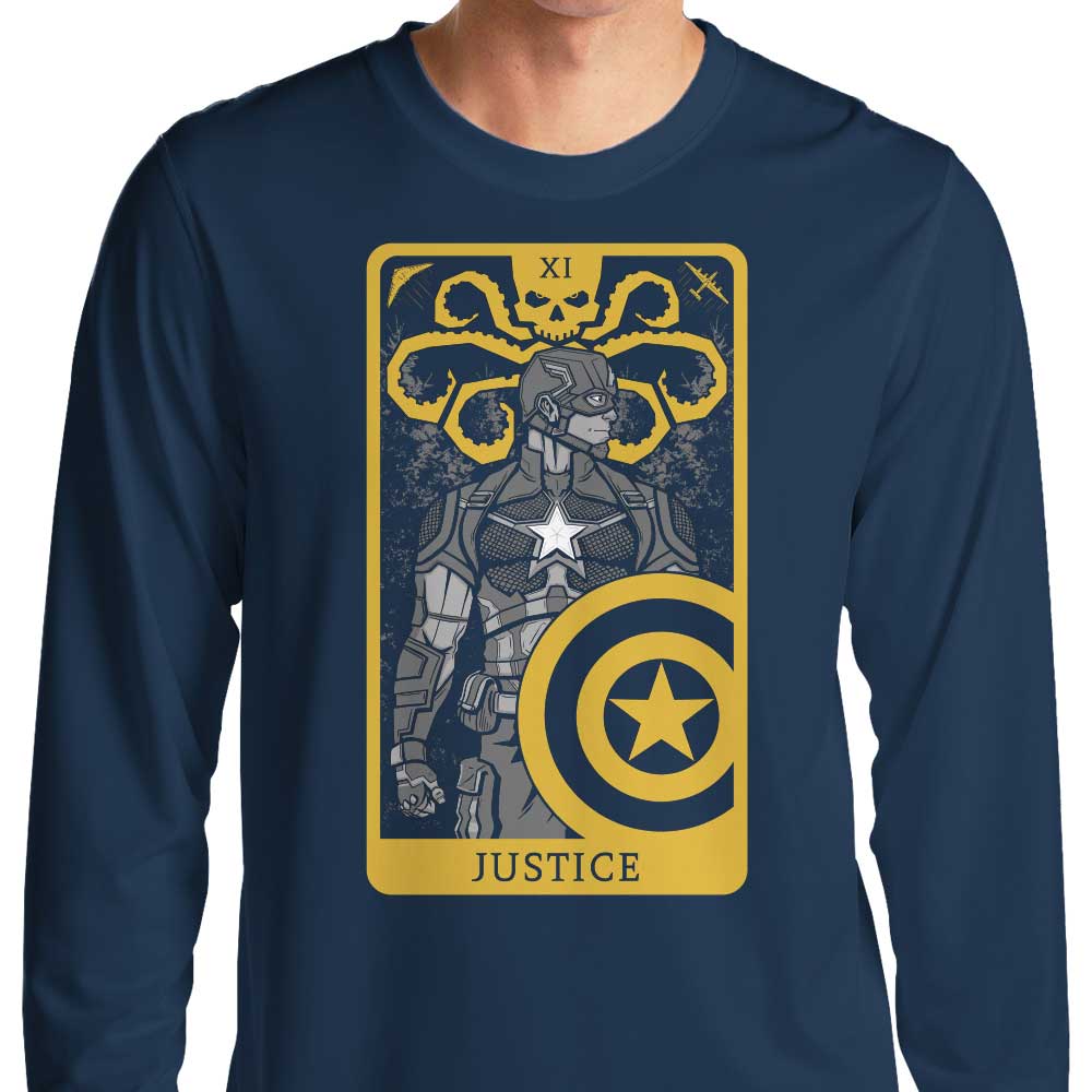 Tarot Inspired Justice Design Long Sleeve T - Shirt for Fashion Enthusiasts