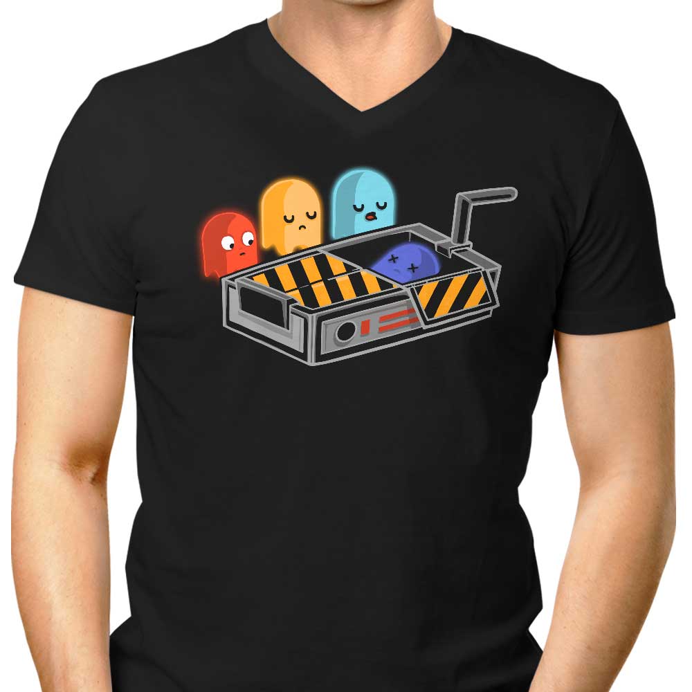 Men's V-Neck T-Shirt Inspired by Ghostbusting - Naolito's Ghostbusted