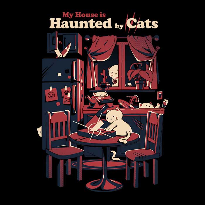 Scary Cat - Themed Long - Sleeve Crewneck T - Shirt for All Sizes