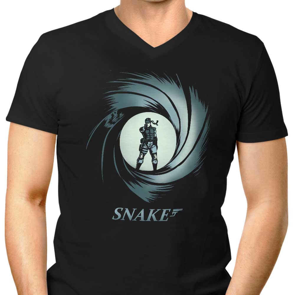 Fishmas Men's Stylish V-Neck Double O Snake T-Shirt