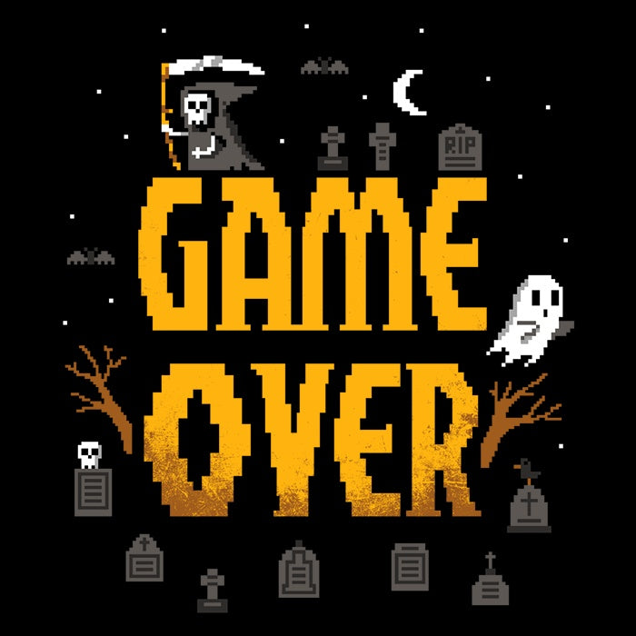 DinoMike's Men's V-Neck 'Game Over' T-Shirt
