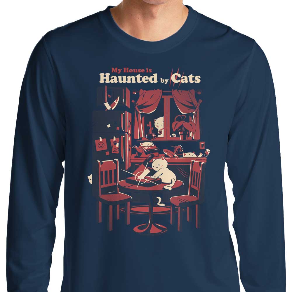 Scary Cat - Themed Long - Sleeve Crewneck T - Shirt for All Sizes