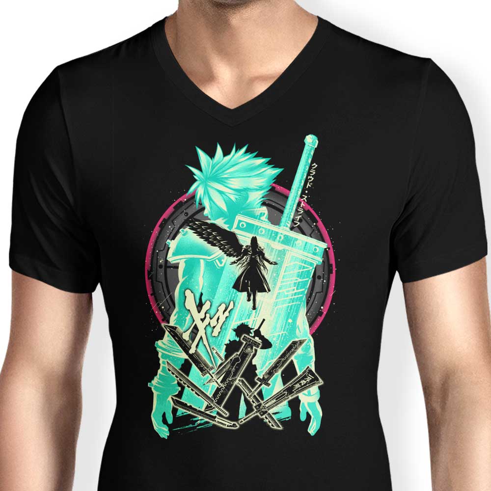 Men's V-Neck T-Shirt - Soldiers of Shinra Collection by Hypertwenty