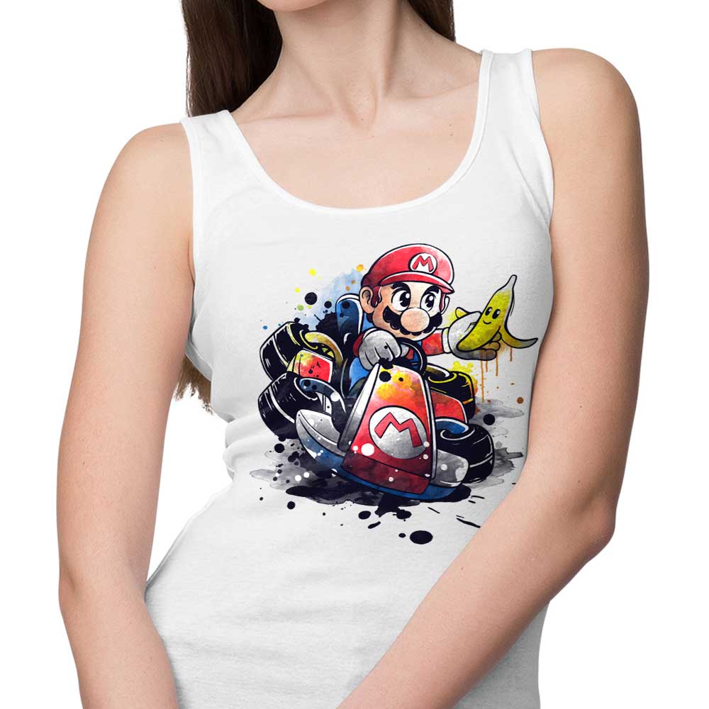 Watercolor Go Kart Design Unisex and Women's Tank Tops