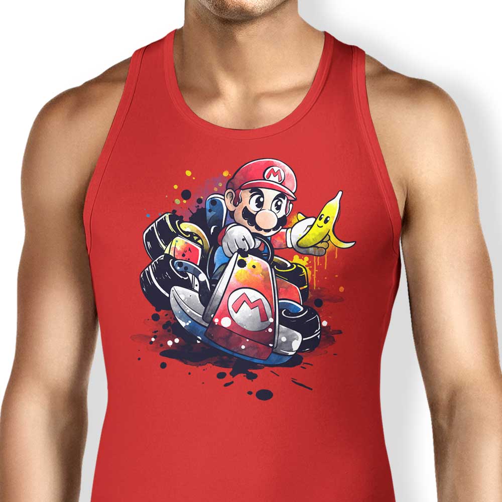Watercolor Go Kart Design Unisex and Women's Tank Tops