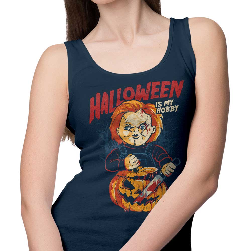 A Tank Top with the Slogan 'Halloween is My Hobby'