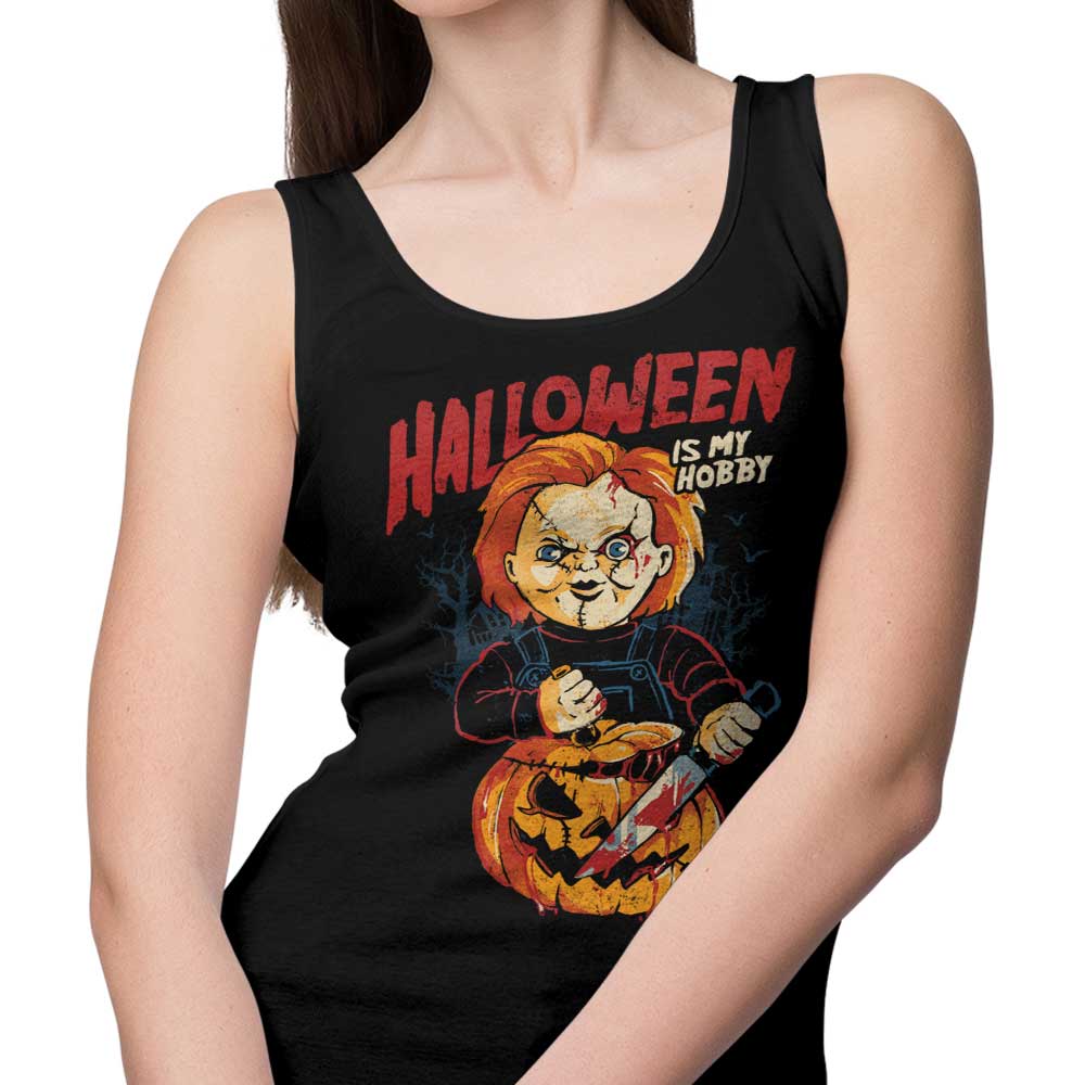 A Tank Top with the Slogan 'Halloween is My Hobby'