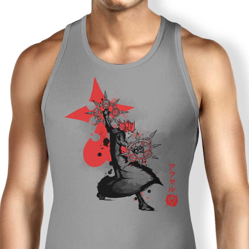Soulkr's Dancing Flames Sumi-e Design Men's and Unisex Women's Tank Tops