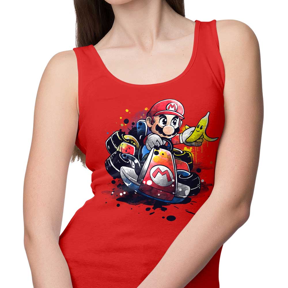 Watercolor Go Kart Design Unisex and Women's Tank Tops